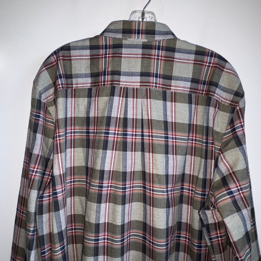 Johnnie-O Hangin' Out Plaid Long Sleeve Shirt Men's Large Pine Green - Euc View 5